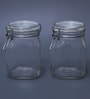 1 Ltr Glass Jar Set of 2
