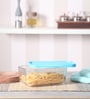 Transparent Glass Square Container 1.1 L