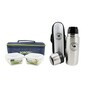 Borosil Transparent Borosilicate Glass 320 ML Tiffin Set with Stainless Steel Camel Flask