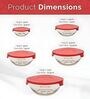 5 Piece Round Borosilicate Glass Mixing Bowl Set with Lids