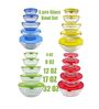 5 Piece Round Borosilicate Glass Mixing Bowl Set with Lids