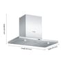 Bosch 90 cm 1000 m3h Hood Chimney (Model No: Dee928Pin)