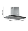 Bosch 90 cm 800 m3h Hood Chimney (Model No: Dib098G50I)