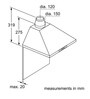 Bosch 90 cm 800 m3h Hood Chimney (Model No: DWW09W850I)