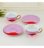 Bossa Nova 200ml Purple & Red Porcelain (Set of 2) Tea Cup & Saucer Set