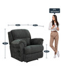 Boston Fabric 1 Seater Manual Recliner in Grey Colour