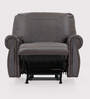 Boston Half Leather 1 Seater Manual Recliner In Brown Color