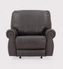 Boston Half Leather 1 Seater Manual Recliner In Brown Color