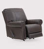 Boston Half Leather 1 Seater Manual Recliner In Brown Color