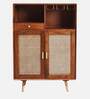 Berlin Solid Wood Bar Cabinet In Teak Honey Finish