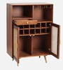 Berlin Solid Wood Bar Cabinet In Teak Honey Finish