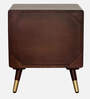 Berlin Solid Wood Bedside Table In Walnut Finish