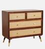 Berlin Solid Wood Chest Of Drawer In Walnut Finish