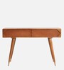 Berlin Solid Wood Console Table In Teak Honey Finish
