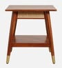 Berlin Solid Wood End Table In Teak Honey Finish