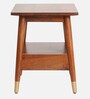 Berlin Solid Wood End Table In Teak Honey Finish
