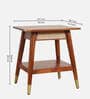 Berlin Solid Wood End Table In Teak Honey Finish