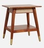 Berlin Solid Wood End Table In Teak Honey Finish