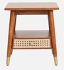 Berlin Solid Wood End Table In Teak Honey Finish