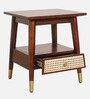 Berlin Solid Wood End Table In Walnut Finish