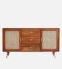 Berlin Solid Wood Side Board In Teak Honey Finish