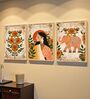 Traditional Indian Woman & Elephant Wall Art Set of 3