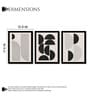 Modern Black & Beige Abstract Wall Art Framed Set of 3