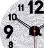 Botanical Leaves Print  Wood Wall Clock In Grey