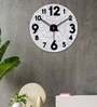 Botanical Leaves Print  Wood Wall Clock In Grey