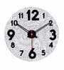 Botanical Leaves Print  Wood Wall Clock In Grey