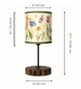 Botanical Printed Fabric Shade Table Lamp with Wooden Base