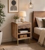Botswana Acacia Wood Bedside Table In Natural Finish