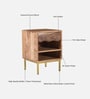 Botswana Acacia Wood Bedside Table In Natural Finish