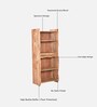Botswana Acacia Wood Tall Bookshelf In Natural Finish