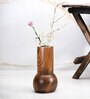 Bottle Brown Teak Wood Table Vase