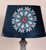 Bottle Shape Mangowood Table Lamp With French Floral Print Satin Shade