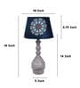 Bottle Shape Mangowood Table Lamp With French Floral Print Satin Shade