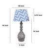 Bottle Shape Mangowood Table Lamp With Maze Print Satin Shade