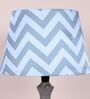 Bottle Shape Mangowood Table Lamp With Maze Print Satin Shade