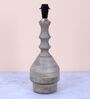 Bottle Shape Mangowood Table Lamp With Cobra Saffron Print Satin Shade