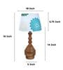 Bottle Shape Tan Color Mangowood Table Lamp With Dahlia Floral Print Satin Shade