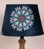 Bottle Shape Tan Color Mangowood Table Lamp With French Floral Print Satin Shade