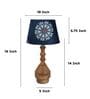 Bottle Shape Tan Color Mangowood Table Lamp With French Floral Print Satin Shade