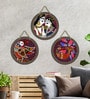 Set of 3  Madhubani Couple Bird Tree Wall Art