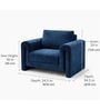 Boucle 1 Seater Sofa In Blue Colour