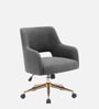 Boucle Executive Chair With 360  Swivel In Grey Colour