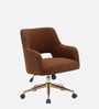 Boucle Executive Chair With 360  Swivel In Tan Colour