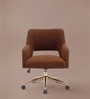 Boucle Executive Chair With 360  Swivel In Tan Colour