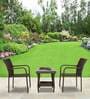 Boulder Wicker Table And Chair Set Brown Black Dual Tone Finish