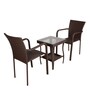 Boulder Wicker Table And Chair Set Brown Black Dual Tone Finish